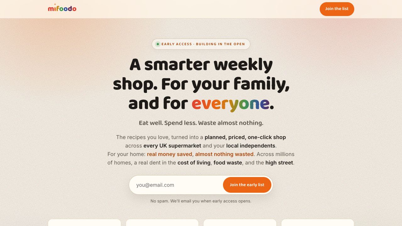 MiFooDo’s public product website