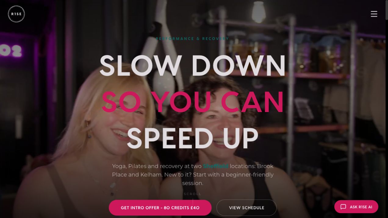 The R1SE website homepage